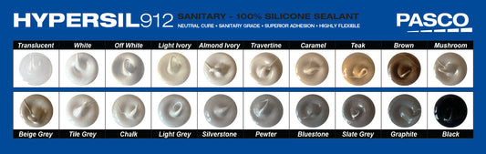 Hypersil 912 Sanitary Silicone Colour Chart