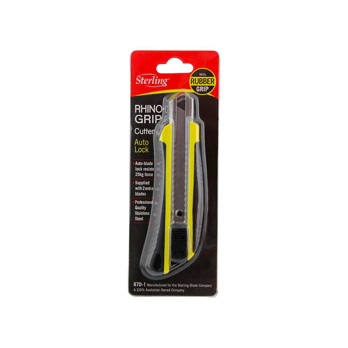 Sterling Rhino-Grip Yellow 18mm Auto-Lock Cutter