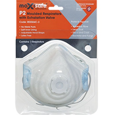 Maxisafe P2 Moulded Respirator with Exhalation Valve